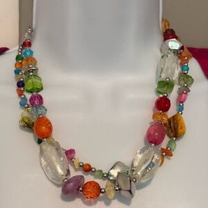 Burst of Joy Statement Necklace – Eclectic Glass & Gem Mix